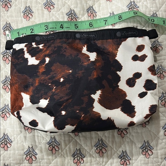 LeSportsac Black and Brown Cow Print Pouch - Picture 2 of 4